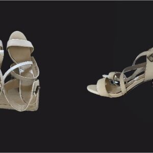 Adrienne Vittadini Beige Strappy Heels